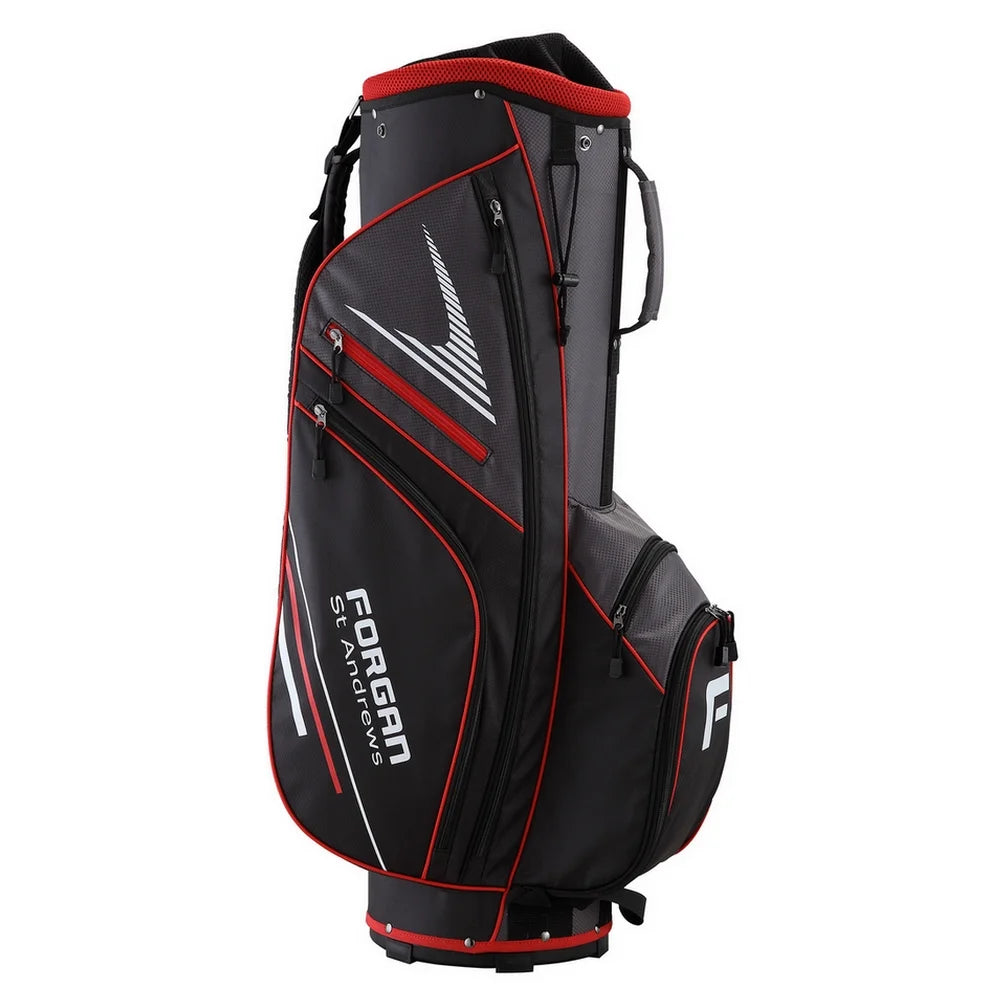 of St Andrews Super Lightweight Golf Cart Bag with 14 Club Dividers Red