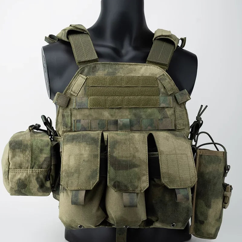 Outdoor Sports Tactics 6094 Green Ruins Camo Hunting Vest+Full Set Bag