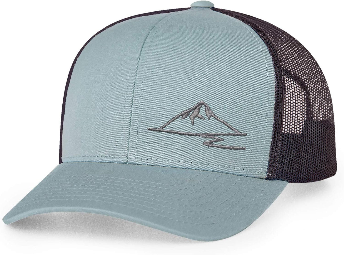 Snapback Trucker Hat, Mountain, Smoke Blue/Charcoal