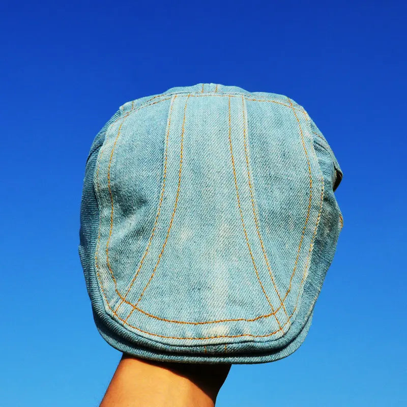 Adjustable Denim Beret Hats Men Women Unisex Jeans Berets Hat Spring Autumn Hats Peaked Cap Casual Forward Caps 2021