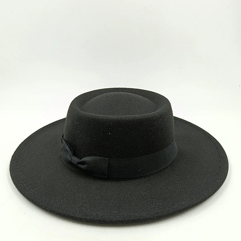 Fedora Hat Piercing Graffiti Letters Woolen Hat Korean Style Tide Men and Women Wide Brim Top Hat British Jazz Hat Hip Hop Winte