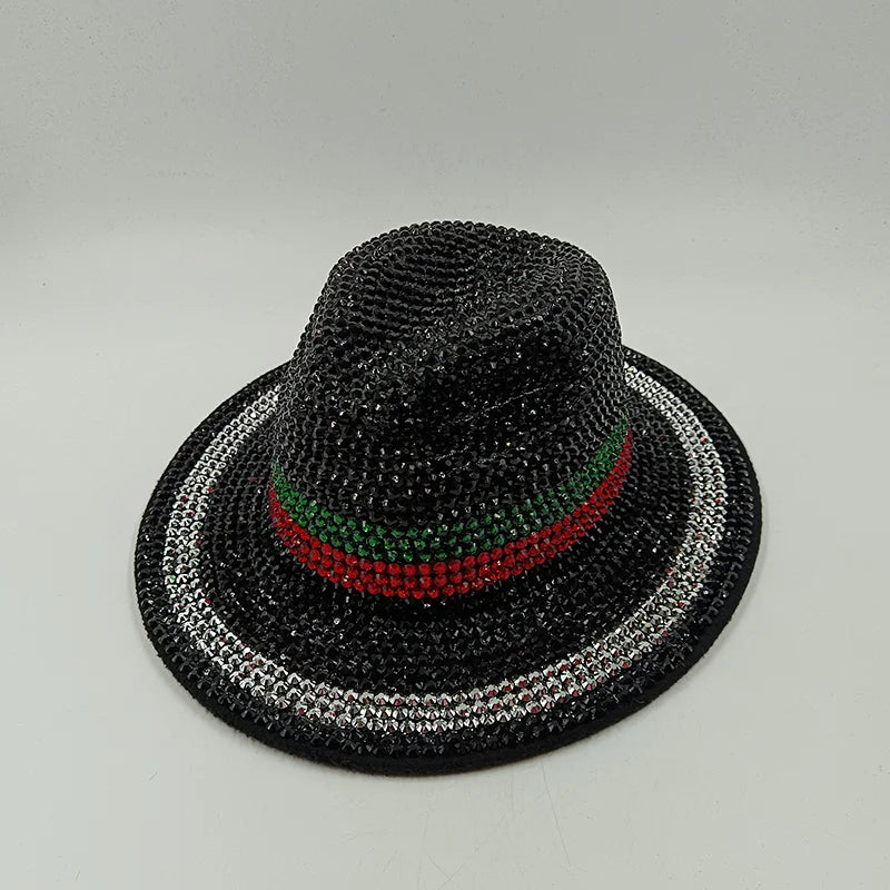 Fedora Hat Piercing Graffiti Letters Woolen Hat Korean Style Tide Men and Women Wide Brim Top Hat British Jazz Hat Hip Hop Winte