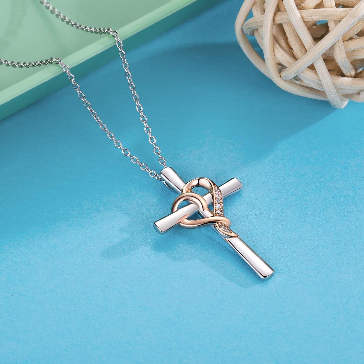 Cross Necklace for Women Christmas Gifts for Women Faith Necklace for Women in 925 Sterling Silver Cross Necklace Jewelry Gifts for Her Mom Wife Sister on Birthday Anniversary Mothers Day Christmas