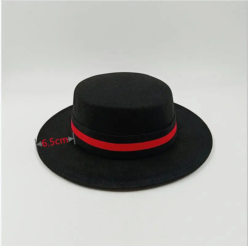 Fedora Hat Piercing Graffiti Letters Woolen Hat Korean Style Tide Men and Women Wide Brim Top Hat British Jazz Hat Hip Hop Winte