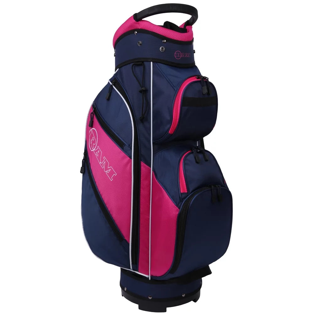 Lightweight Ladies Cart Bag with 14 Way Dividers Top Blue/Pink/White