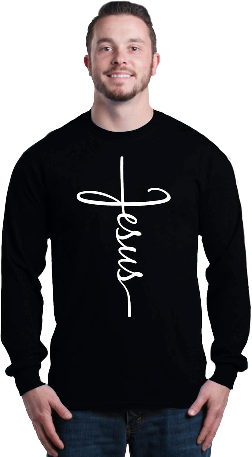 Jesus Cross Script Long Sleeve Shirt