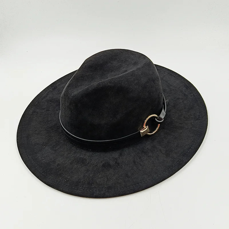 Fedora Hat Piercing Graffiti Letters Woolen Hat Korean Style Tide Men and Women Wide Brim Top Hat British Jazz Hat Hip Hop Winte