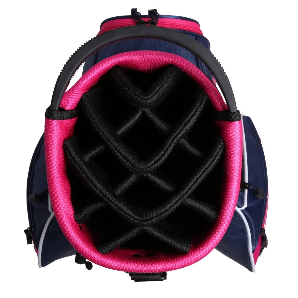 Lightweight Ladies Cart Bag with 14 Way Dividers Top Blue/Pink/White