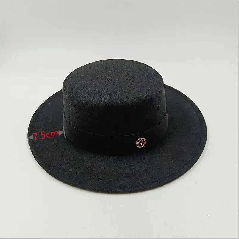 Fedora Hat Piercing Graffiti Letters Woolen Hat Korean Style Tide Men and Women Wide Brim Top Hat British Jazz Hat Hip Hop Winte