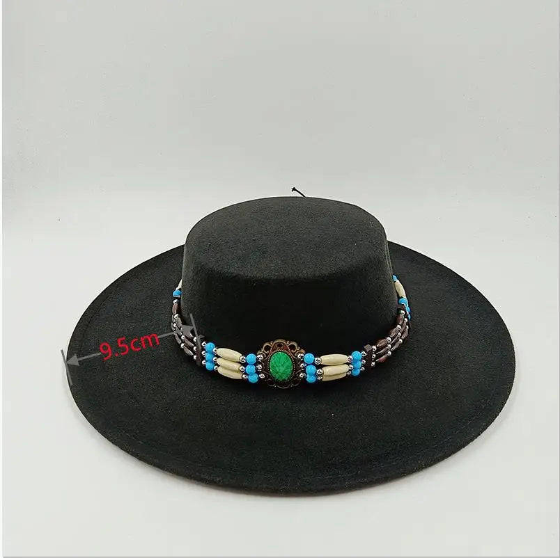 Fedora Hat Piercing Graffiti Letters Woolen Hat Korean Style Tide Men and Women Wide Brim Top Hat British Jazz Hat Hip Hop Winte