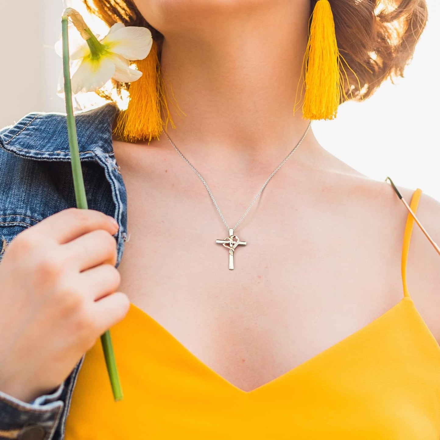 Cross Necklace for Women Christmas Gifts for Women Faith Necklace for Women in 925 Sterling Silver Cross Necklace Jewelry Gifts for Her Mom Wife Sister on Birthday Anniversary Mothers Day Christmas